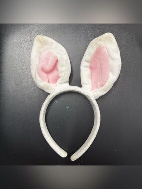 White and Pink Bunny Ear Headband